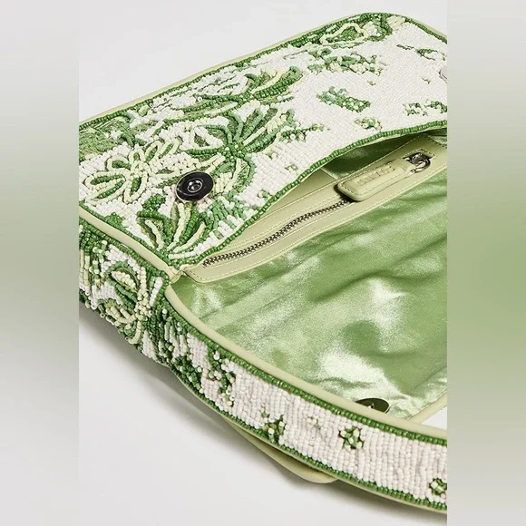 NWT Staud Beaded Tommy Shoulder Bag Clover Toile π Rare Find π - Picture 16 of 16